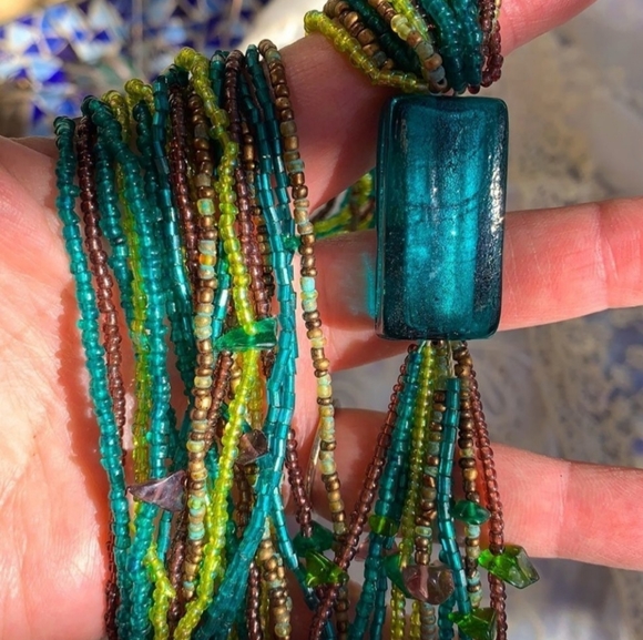 Glass-Bead Lariat Necklace - Picture 2 of 9